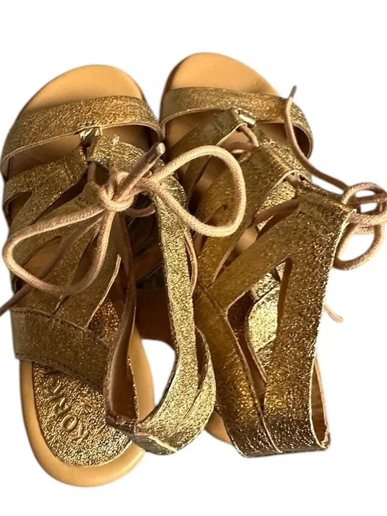 NEW Kork Ease Gladiator Leather Sandal in Metallic Gold - Picture 2 of 9